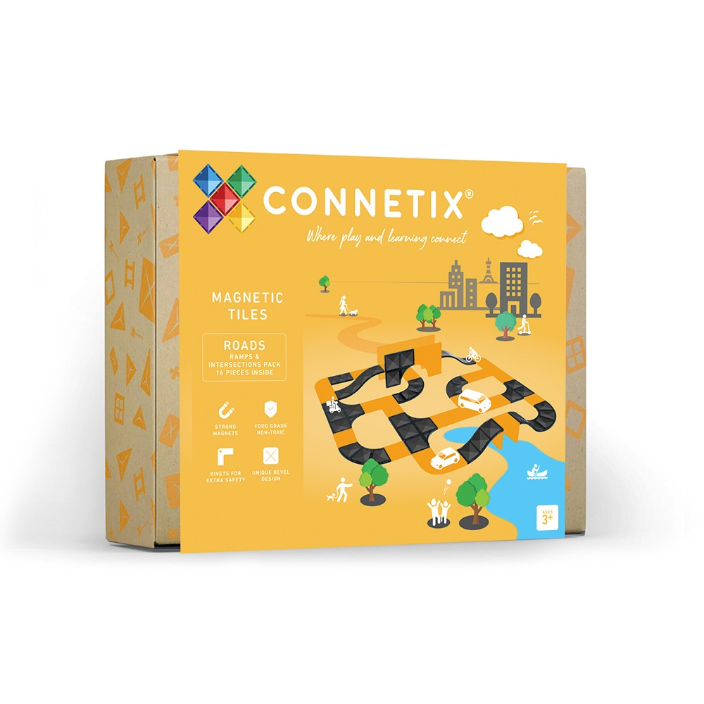 【BeePlay】★澳洲Connetix交通坡道路口組(16pc)